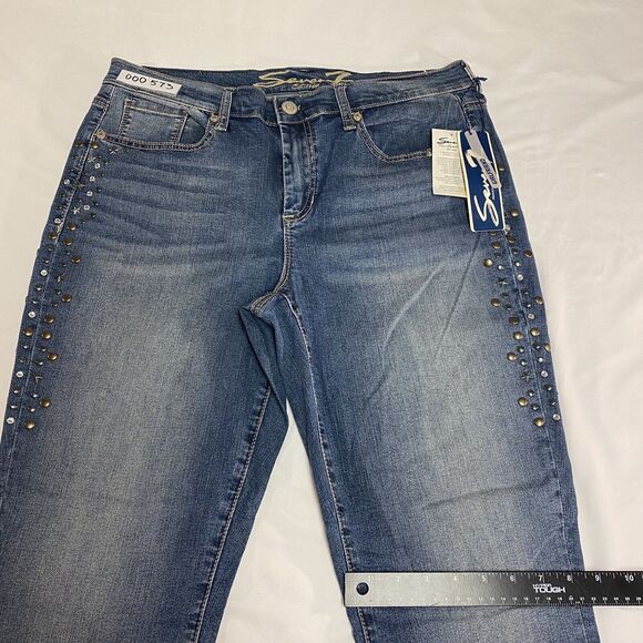 Seven 7 For All Mankind Girlfriend Jeans Women's 12 Blue Distressed Denim - Picture 16 of 16